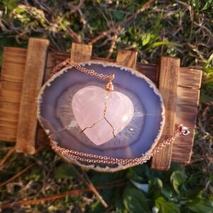 Rose Quartz Heart Necklace